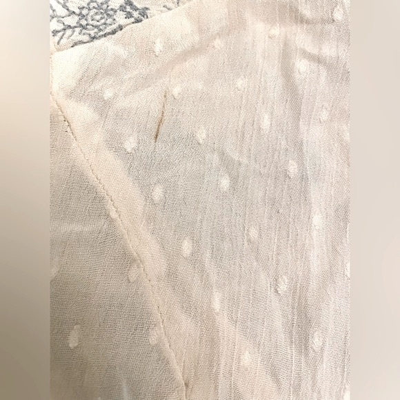 American Eagle Outfitters Blue Embroidered Lace Lightweight Boho Tunic Blouse MD - Picture 13 of 16